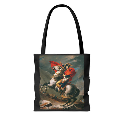 Napoleon Crossing the Alps by Jacques-Louis David Tote Bag (AOP)