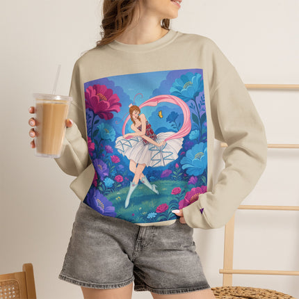 🦋🌸 The Butterfly Garden Ballet Crewneck Sweatshirt – Art Deco Floral Whimsy
