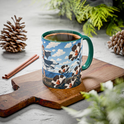 🌊🌼 The Windswept Seaside Promenade Colorful Mug – Art Deco Coastal Elegance