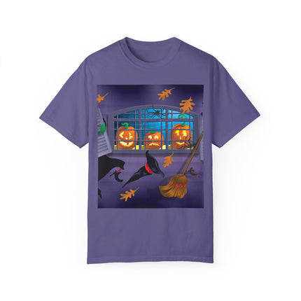 Whimsical Halloween Mischief Unisex Garment-Dyed T-shirt