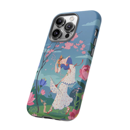 🌸☂️ The Lady Of The Falling Blossoms Phone Case – Art Deco Garden Whimsy