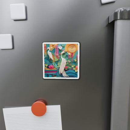 Elegant Egret Oasis Die-Cut Magnets (4 Sizes)