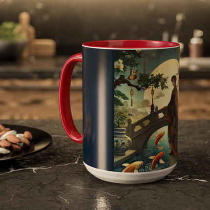 Moonlit Bridge Gentleman Colorful Mug – Imperial Serenity & Moonlit Harmony