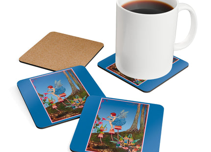 Periwinkle Painting the Petals by Ida Outhwaite Corkwood Coaster Set