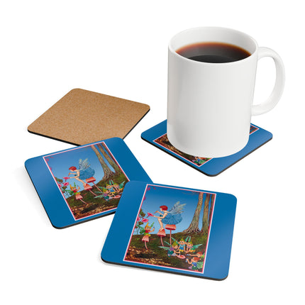 Periwinkle Painting the Petals by Ida Outhwaite Corkwood Coaster Set