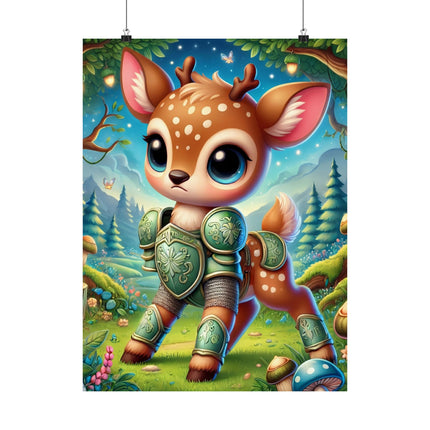🦌🛡️ Fawn Defender Matte Vertical Poster – Woodland Courage & Fairytale Adventure