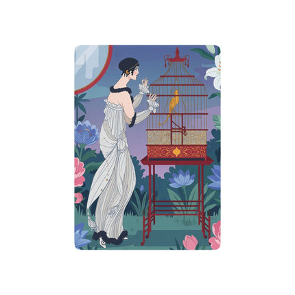 🐦🌸 Whispers To The Golden Songbird Playing Cards – Art Deco Garden Elegance