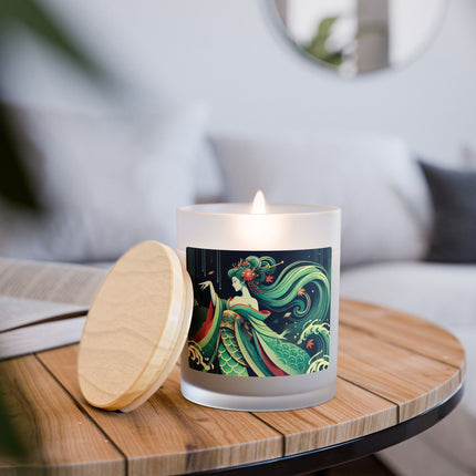 Mermaid Queen Rising from the Deep Frosted Candle