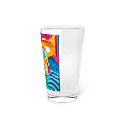 Surfing Zebra Glass, 16oz