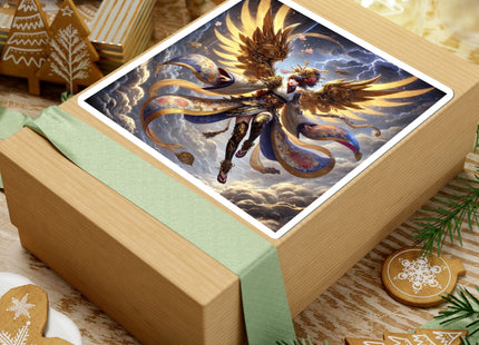 Valkyrie Descending Through Storm Kiss-Cut Stickers (4 Stickers)