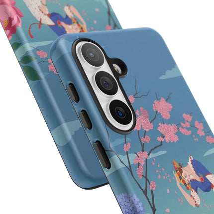 🌸☂️ The Lady Of The Falling Blossoms Phone Case – Art Deco Garden Whimsy