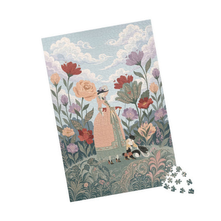 🌹🐈 The Lady And Puss In Boots Puzzle – Art Deco Floral Whimsy