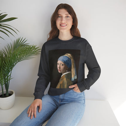 Girl with a Pearl Earring by Johannes Vermeer Heavy Blend™ Crewneck Sweatshirt