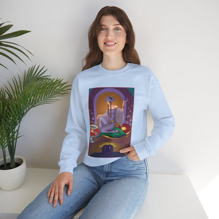February & Amethyst (from the Gem Series) by Sofia Chiostri Heavy Blend™ Crewneck Sweatshirt