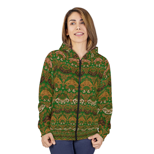 Japanese Fan Pattern by G.A. Audsley Zip Hoodie (AOP)