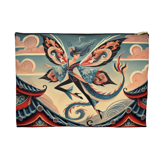Dragon Fairy of the Temple Flat Pouch – Guardian Power, Elegance & Timeless Mystery
