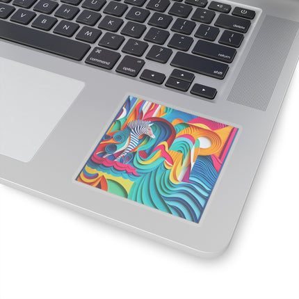 Surfing Zebra Kiss-Cut Stickers (4 Sizes)
