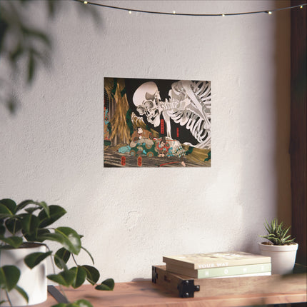 Mitsukuni Defying the Skeleton Spectre by Utagawa Kuniyoshi Matte Horizontal Posters
