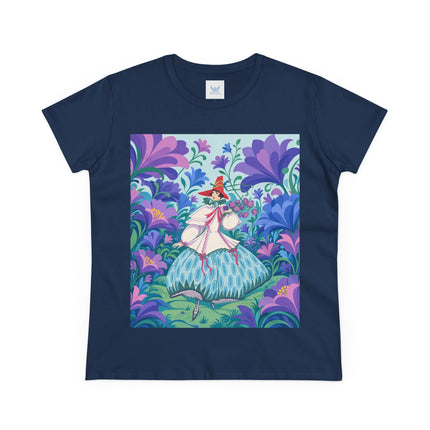 🌸🎶 The Garden Melody Cotton Tee – Art Deco Floral Whimsy