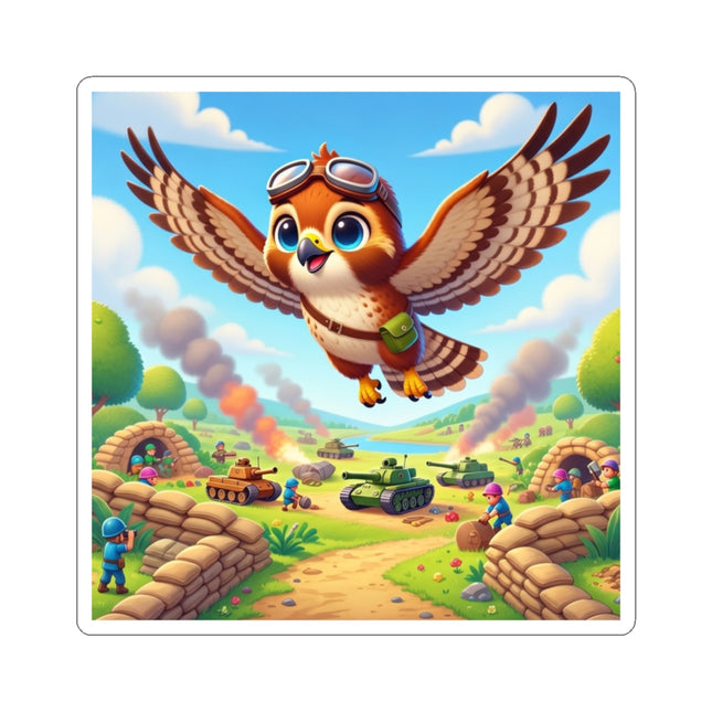 🦅✈️ The Red-Tailed Hawk in Battle Kiss-Cut Sticker – Flight, Courage & High-Flying Adventure