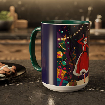 🎄❄️ The Christmas Snowball Dance Colorful Mug – Whimsical Holiday Fashion Fantasy