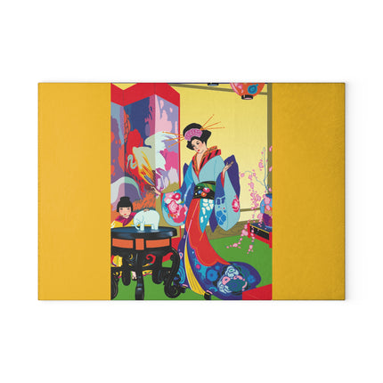 A Timeless Journey by Umberto Brunelleschi Glass Cutting Board