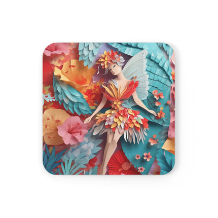 Hibiscus Fairy Cork Back Coaster