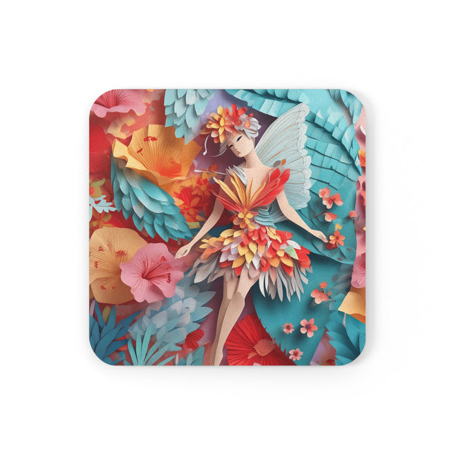 Hibiscus Fairy Cork Back Coaster