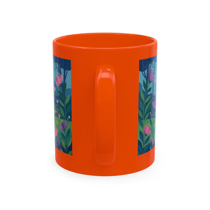 🌸☂️ The Lady Of The Enchanted Garden Stroll Ceramic Mug – Art Deco Floral Whimsy