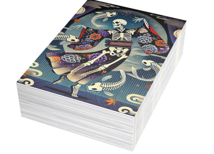 Skeleton Kabuki Performer Postcards (envelopes included) - Bundles of 10, 30, 50 Pieces