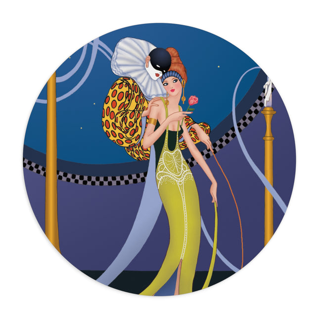 Smoke and Secrets: A Glamorous Encounter in Prohibition Mouse Pad, Round and Rectangle
