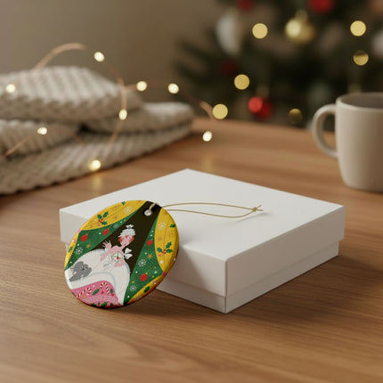 💌🎄 The Christmas Letter Of Holly House Ceramic Ornament – Whimsical Art Deco Holiday Charm