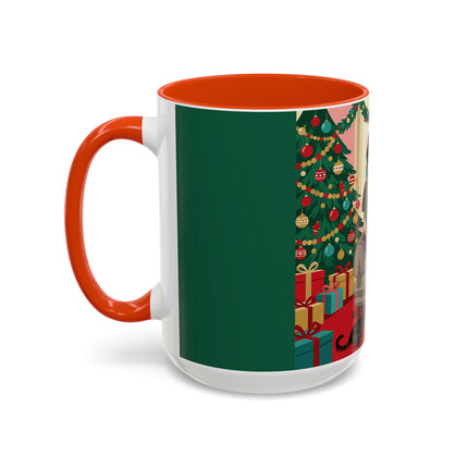 🖤🔥 The Lady Of The Christmas Hearth Colorful Mug – Art Deco Holiday Elegance