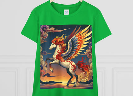 Flame-Winged Horse at Sunset Women's Midweight Cotton Tee