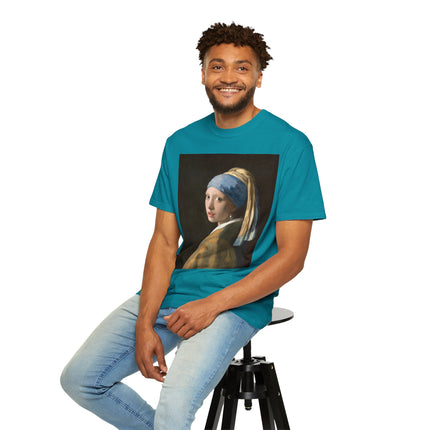 Girl with a Pearl Earring by Johannes Vermeer Unisex Garment-Dyed T-shirt