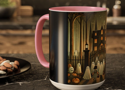Ghostly Welcome – A Halloween Night Colorful Mugs (11oz, 15oz)