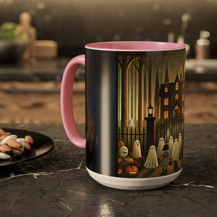 Ghostly Welcome – A Halloween Night Colorful Mugs (11oz, 15oz)