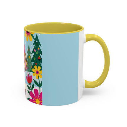 🌸🎄 Christmas In The Winter Garden Colorful Mug – Whimsical Holiday Fantasy