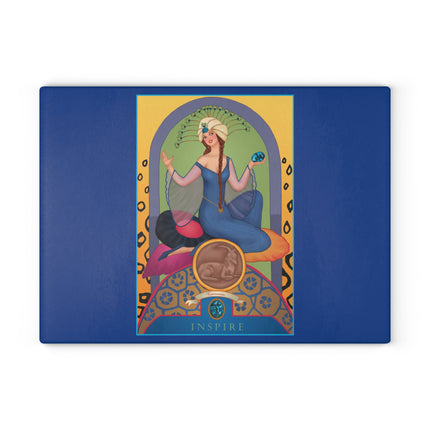 December & Tanzanite Zodiac Glass Cutting Board