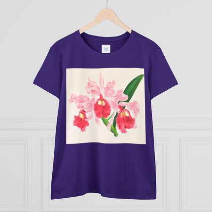 Cattleya gigas by Jean Jules Linden Women's Midweight Cotton Tee