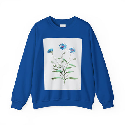 Blue Strawflower by Anselmus Boëtius de Boodt Heavy Blend™ Crewneck Sweatshirt