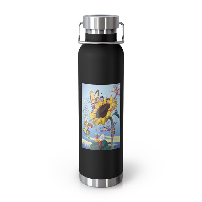 Sunflower Fairies by Margaret Tarrant Copper Vacuum Insulated Bottle, 22 oz