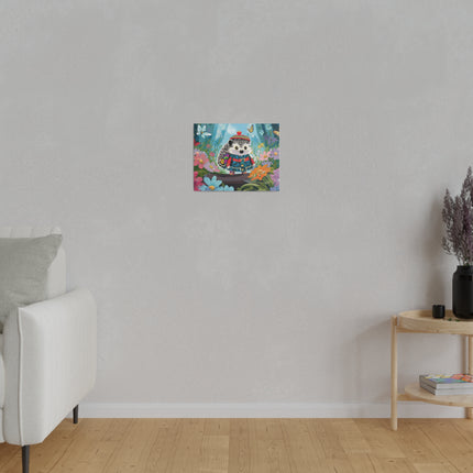 Cute Hedgehog Matte Canvas, Stretched, 0.75"