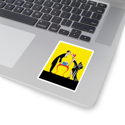 A Moment of Elegance: A Passionate Embrace Amidst Golden Splendor Kiss-Cut Stickers (4 Stickers)