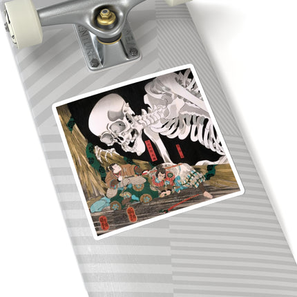 Mitsukuni Defying the Skeleton Spectre by Utagawa Kuniyoshi Kiss-Cut Stickers (4 Sizes)