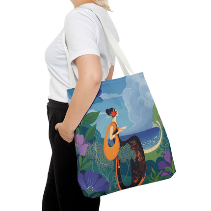 🌊🌺 The Lady Of The Seaside Garden Tote Bag – Art Deco Coastal Fantasy