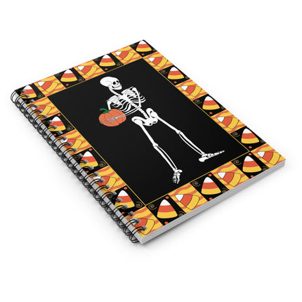 Candy Corn Skeleton Spiral Notebook - Ruled Line