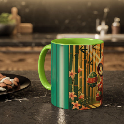 Geisha Kitten’s Easter Stroll Colorful Mugs (11oz, 15oz)