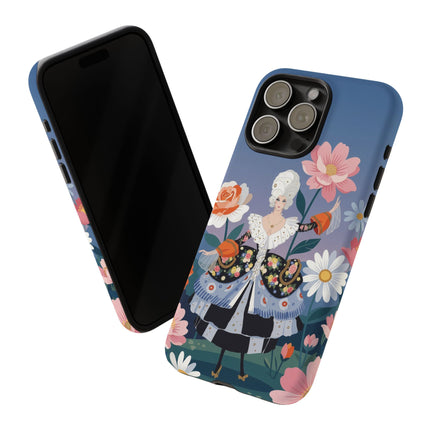 🌸🎀 The Grand Floral Promenade Phone Case – Art Deco Fashion Fantasy