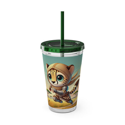Swift Cheetah Sunsplash Tumbler with Straw, 16oz